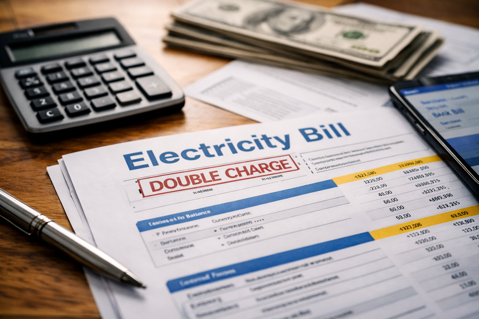 electricity bill charged twice