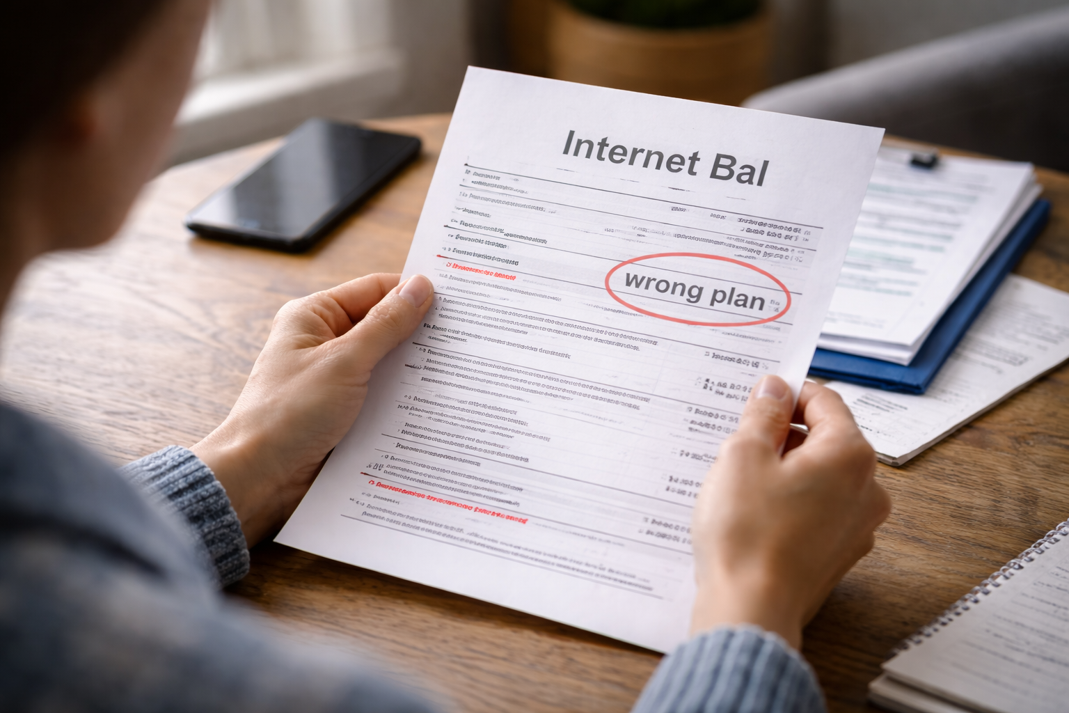 Internet bill wrong plan billed what to do