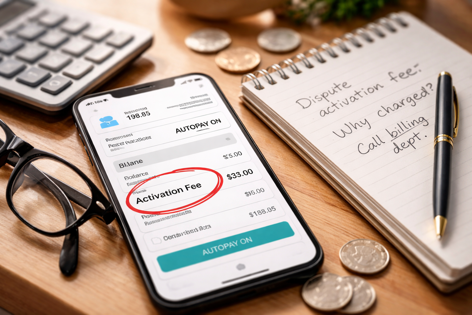 mobile bill activation fee dispute