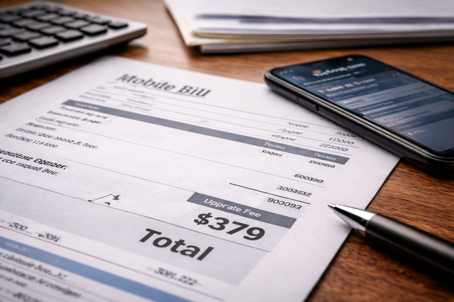 incorrect upgrade fee on mobile bill