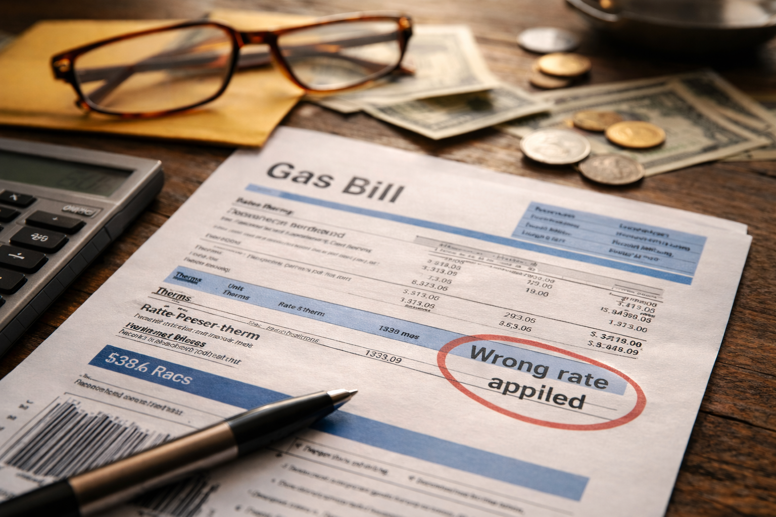 Gas Bill Wrong Rate Charged